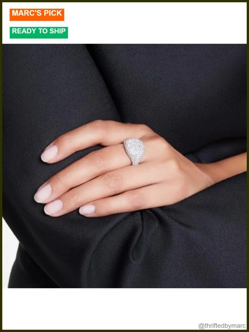 Swarovski Meteora Cocktail Ring Clear Crystals Rhodium Statement